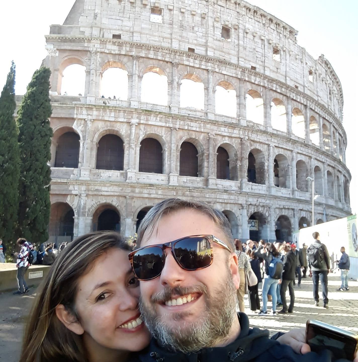 Fabio and Natalia at the Colosseum, Rome